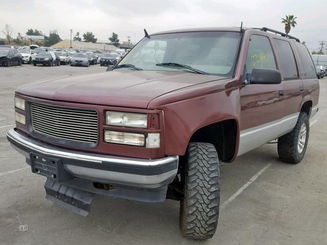 1GKEK13R9VJ709225 - 1997 GMC YUKON MAROON photo 2