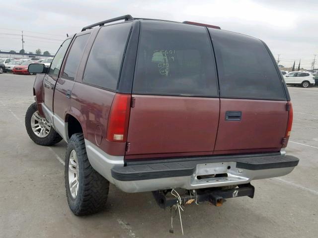 1GKEK13R9VJ709225 - 1997 GMC YUKON MAROON photo 3