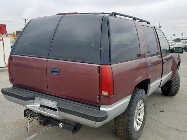 1GKEK13R9VJ709225 - 1997 GMC YUKON MAROON photo 4