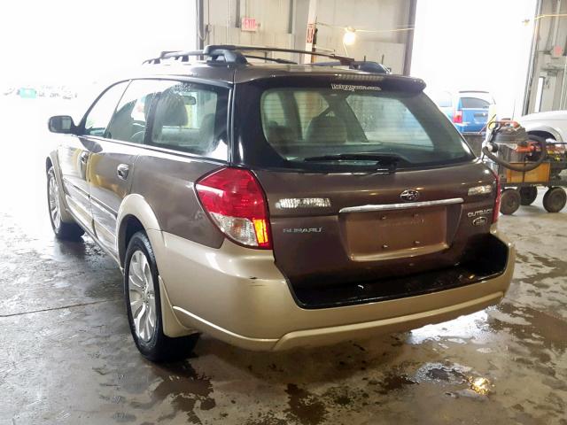 4S4BP86CX84308720 - 2008 SUBARU OUTBACK 3. BROWN photo 3