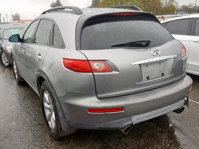 JNRAS08W65X216683 - 2005 INFINITI FX35 GRAY photo 3