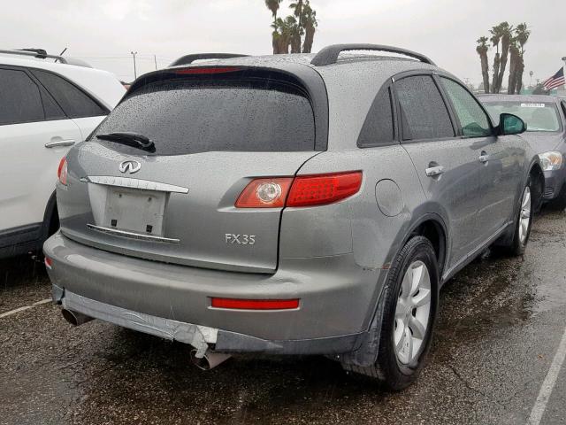 JNRAS08W65X216683 - 2005 INFINITI FX35 GRAY photo 4