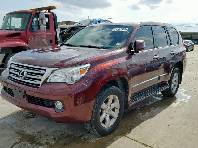 JTJBM7FX8D5051147 - 2013 LEXUS GX MAROON photo 2