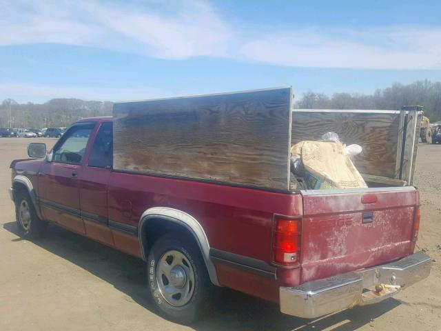 1B7GL23X2TS502494 - 1996 DODGE DAKOTA RED photo 3