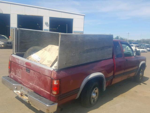 1B7GL23X2TS502494 - 1996 DODGE DAKOTA RED photo 4