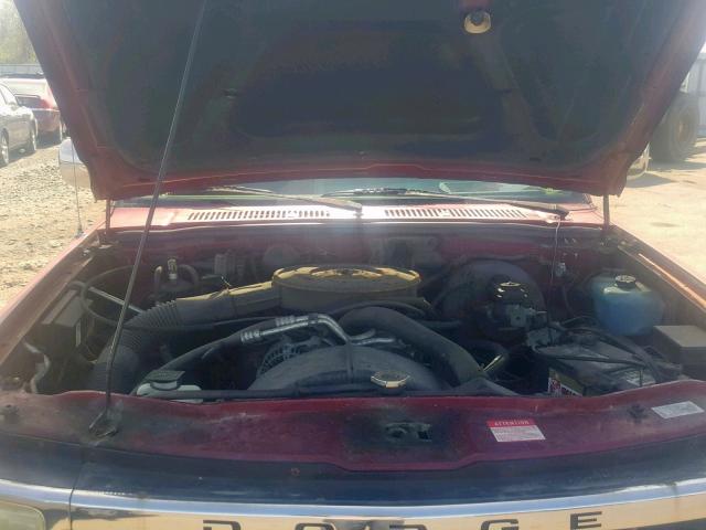 1B7GL23X2TS502494 - 1996 DODGE DAKOTA RED photo 7