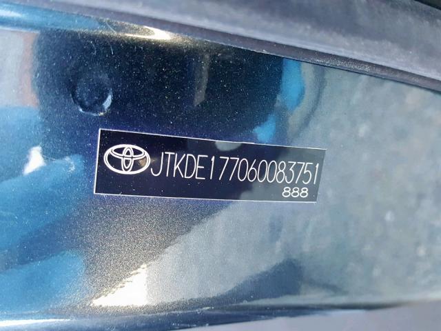 JTKDE177060083751 - 2006 TOYOTA SCION TC შავი ფოტო 10