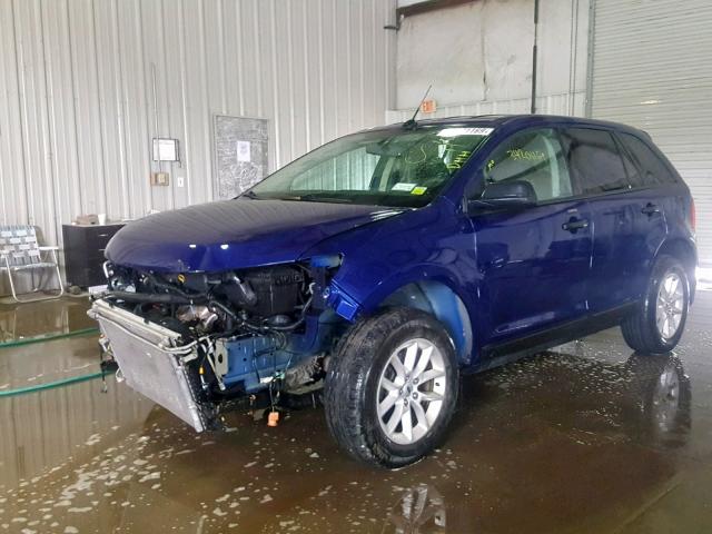 2FMDK3GC0EBA68524 - 2014 FORD EDGE SE BLUE photo 2