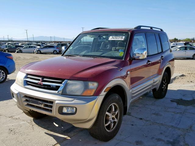 JA4MW51RX1J011863 - 2001 MITSUBISHI MONTERO LI BURGUNDY photo 2