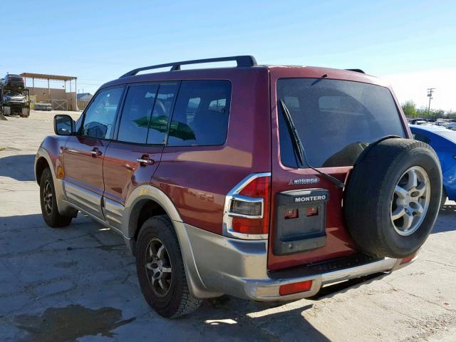 JA4MW51RX1J011863 - 2001 MITSUBISHI MONTERO LI BURGUNDY photo 3