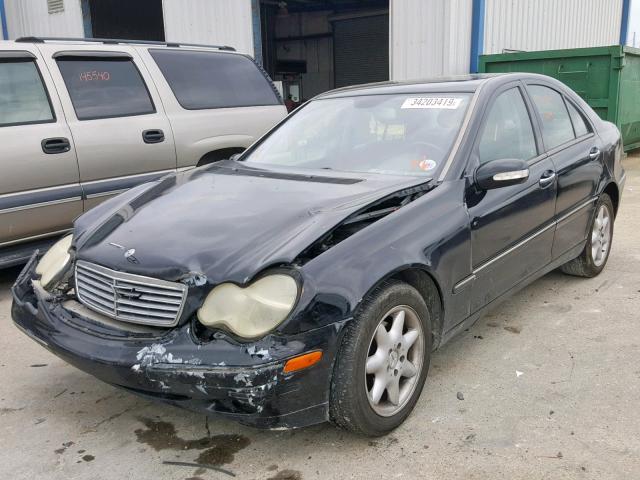 WDBRF61J13A413610 - 2003 MERCEDES-BENZ C 240 BLACK photo 2