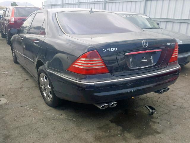 WDBNG75JX6A466452 - 2006 MERCEDES-BENZ S 500 BLACK photo 3