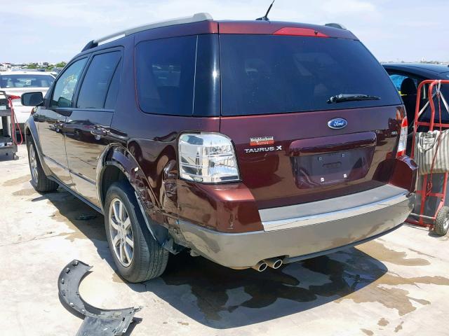 1FMDK02W09GA02117 - 2009 FORD TAURUS X S BURGUNDY photo 3