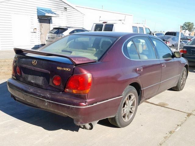 JT8BD69S410127306 - 2001 LEXUS GS 300 MAROON photo 4