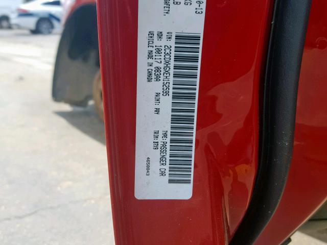 2C3CDXHGXEH152595 - 2014 DODGE CHARGER SX RED photo 10