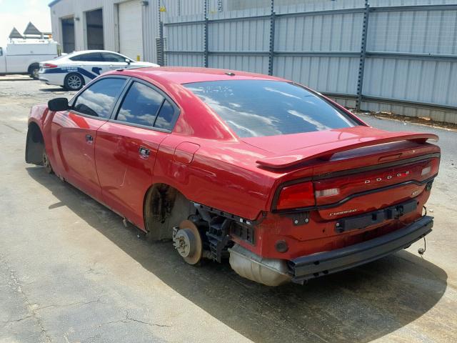 2C3CDXHGXEH152595 - 2014 DODGE CHARGER SX RED photo 3