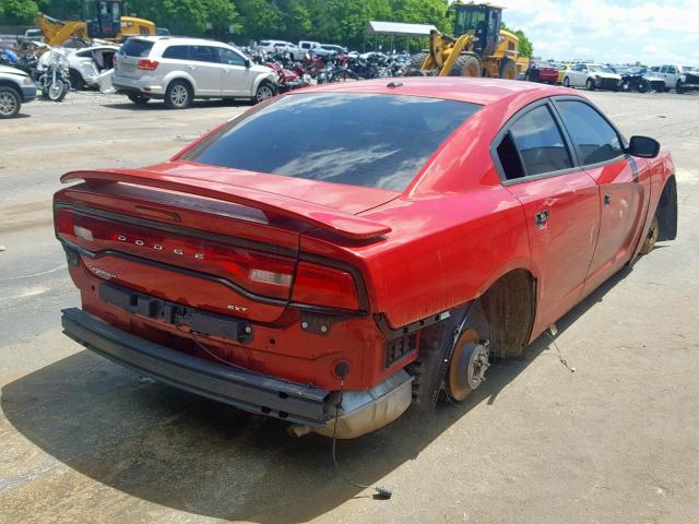 2C3CDXHGXEH152595 - 2014 DODGE CHARGER SX RED photo 4