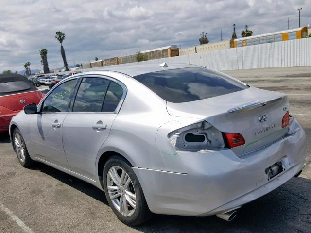 JN1DV6AP7BM830619 - 2011 INFINITI G25 BASE SILVER photo 3