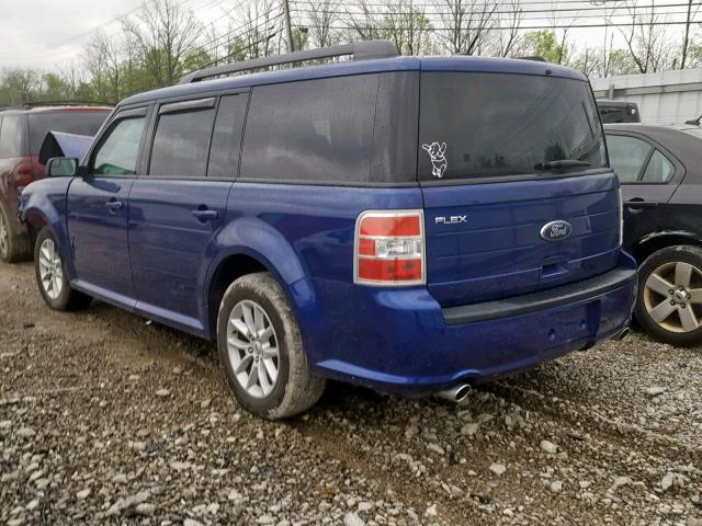 2FMGK5B89EBD41990 - 2014 FORD FLEX SE BLUE photo 3