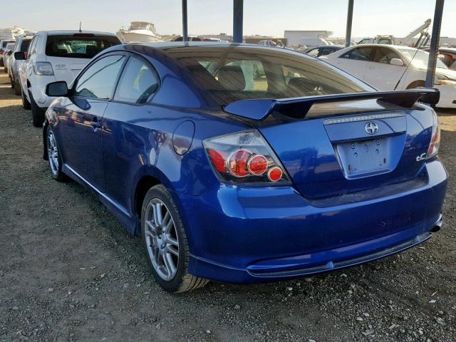 JTKDE167680267595 - 2008 TOYOTA SCION TC BLUE photo 3