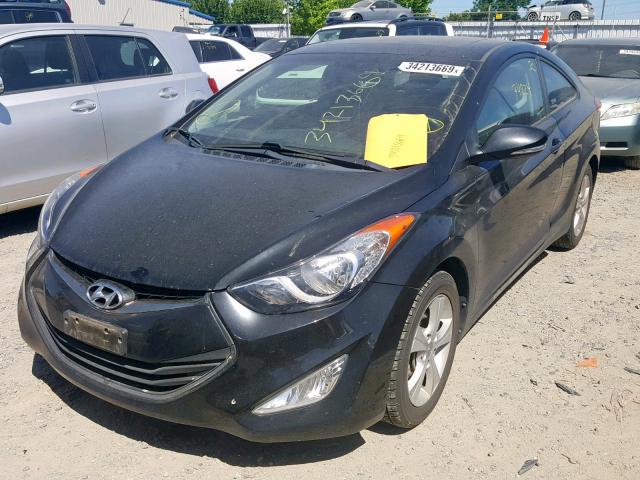 KMHDH6AE4DU001380 - 2013 HYUNDAI ELANTRA CO BLACK photo 2