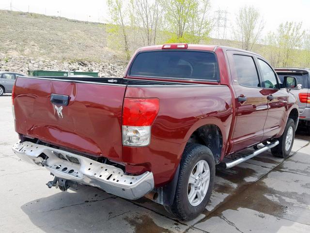 5TFDV54178X045670 - 2008 TOYOTA TUNDRA CRE BURGUNDY photo 4