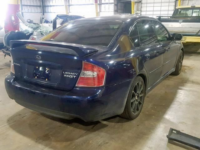 4S3BL676654203374 - 2005 SUBARU LEGACY GT BLUE photo 4