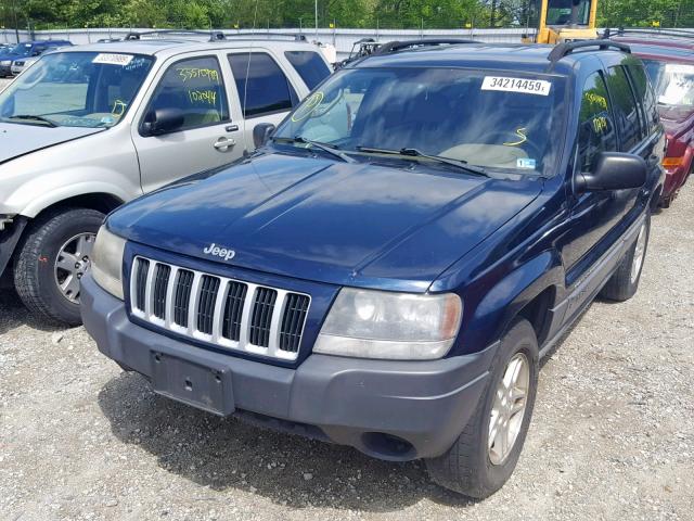 1J4GX48N14C435366 - 2004 JEEP GRAND CHER BLUE photo 2