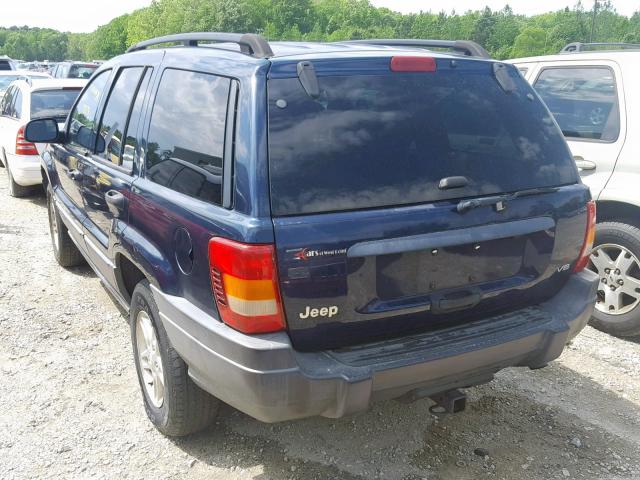 1J4GX48N14C435366 - 2004 JEEP GRAND CHER BLUE photo 3