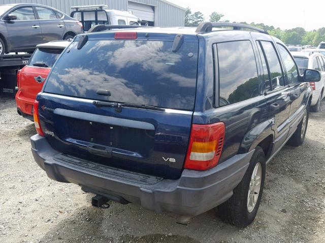 1J4GX48N14C435366 - 2004 JEEP GRAND CHER BLUE photo 4