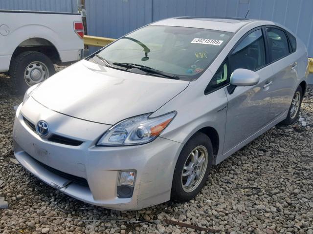 JTDKN3DU8A0023410 - 2010 TOYOTA PRIUS SILVER photo 2