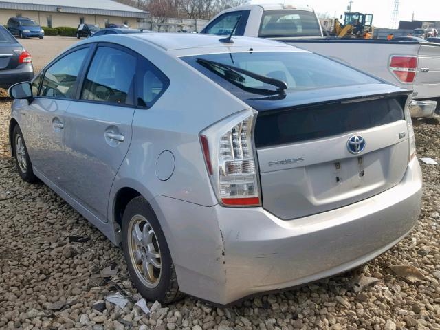 JTDKN3DU8A0023410 - 2010 TOYOTA PRIUS SILVER photo 3