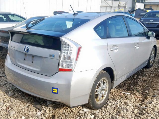 JTDKN3DU8A0023410 - 2010 TOYOTA PRIUS SILVER photo 4