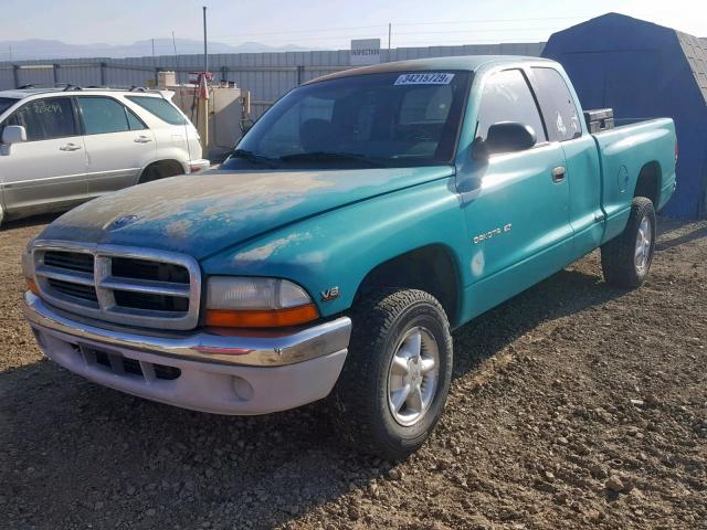 1B7GG23Y1VS145812 - 1997 DODGE DAKOTA TEAL photo 2