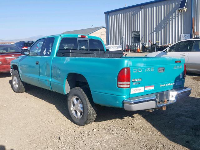 1B7GG23Y1VS145812 - 1997 DODGE DAKOTA TEAL photo 3