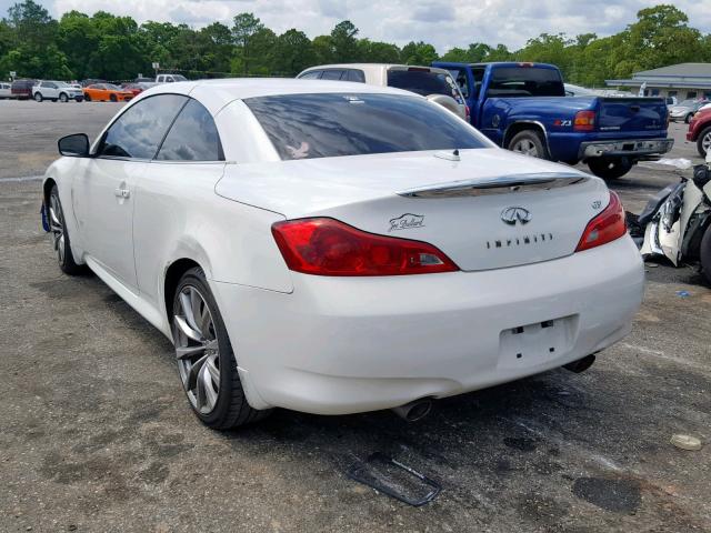 JNKCV66E89M724897 - 2009 INFINITI G37 BASE WHITE photo 3