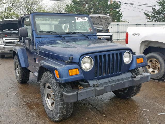 1J4FA39S63P369173 - 2003 JEEP WRANGLER C BLUE photo 1