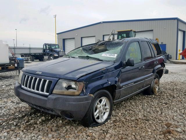 1J4GX48NX4C404052 - 2004 JEEP GRAND CHER BLUE photo 2