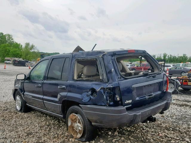 1J4GX48NX4C404052 - 2004 JEEP GRAND CHER BLUE photo 3