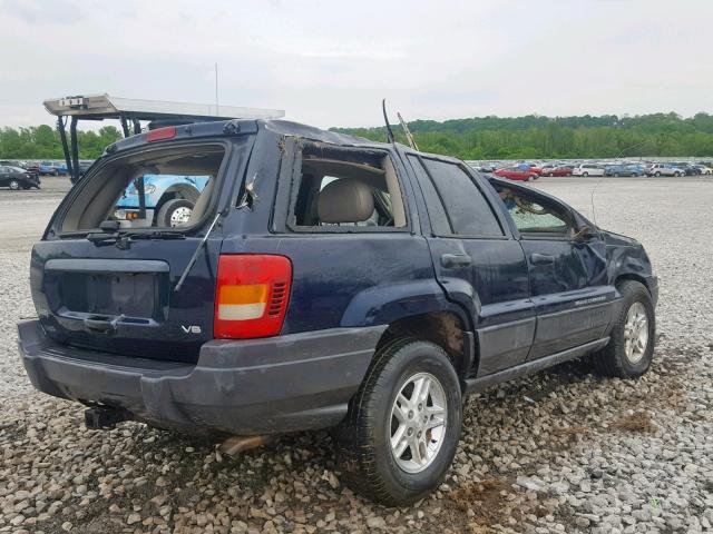 1J4GX48NX4C404052 - 2004 JEEP GRAND CHER BLUE photo 4