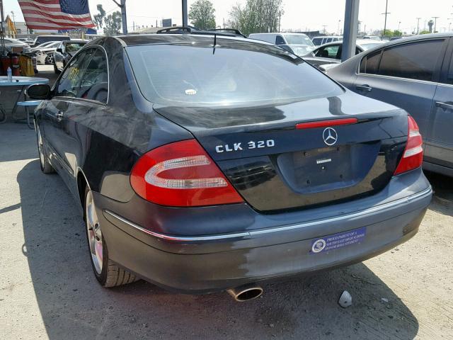 WDBTJ65J15F144187 - 2005 MERCEDES-BENZ CLK 320C BLACK photo 3