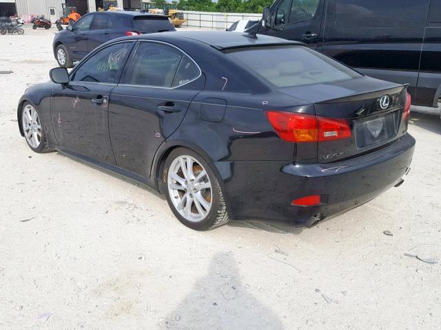 JTHBE262375013447 - 2007 LEXUS IS 350 BLACK photo 3