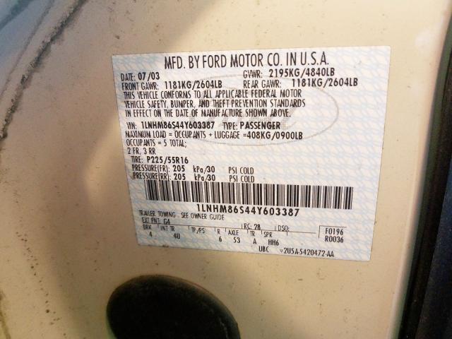 1LNHM86S44Y603387 - 2004 LINCOLN LS  照片 10