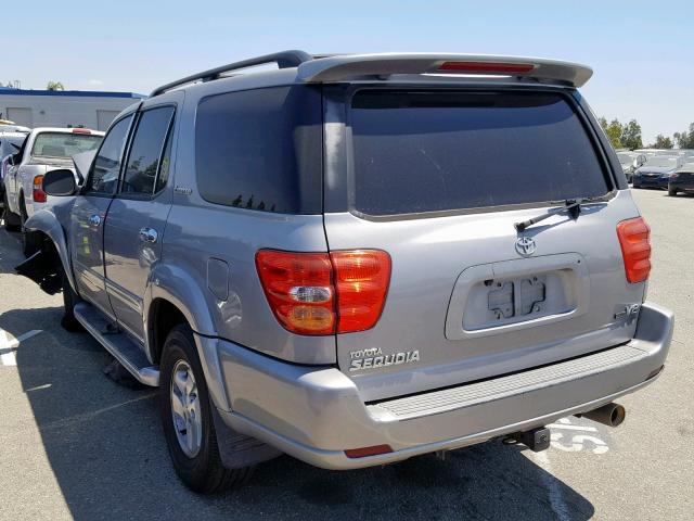 5TDZT38A72S114574 - 2002 TOYOTA SEQUOIA LI GRAY photo 3