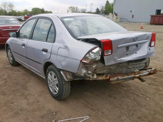 1HGES16334L025388 - 2004 HONDA CIVIC DX V GRAY photo 3