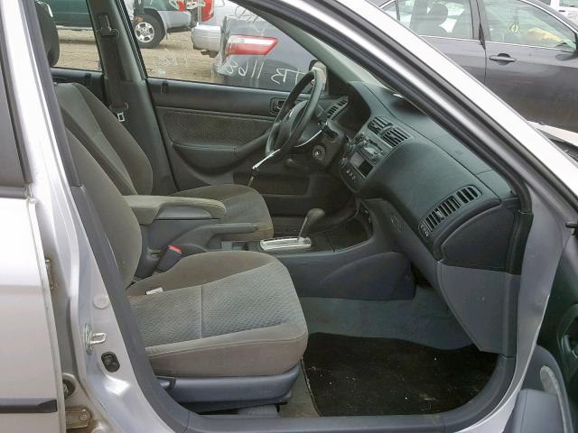 1HGES16334L025388 - 2004 HONDA CIVIC DX V GRAY photo 5