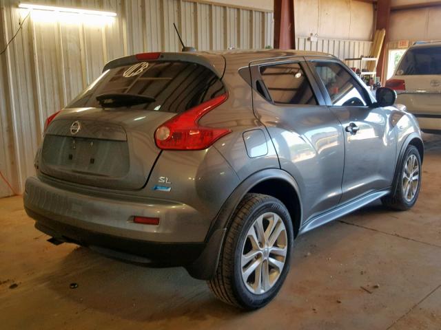 JN8AF5MR5CT113507 - 2012 NISSAN JUKE S GRAY photo 4