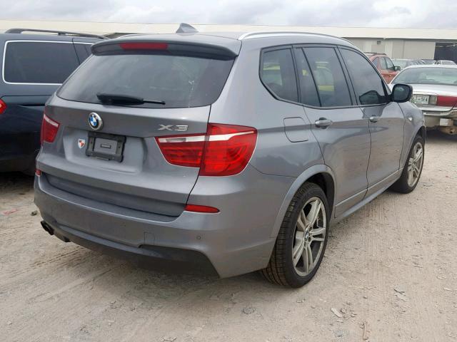 5UXWX9C56E0D16836 - 2014 BMW X3 XDRIVE2 SILVER photo 4