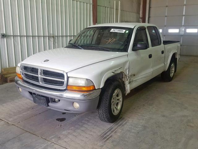 1B7HL48X82S707308 - 2002 DODGE DAKOTA QUA WHITE photo 2