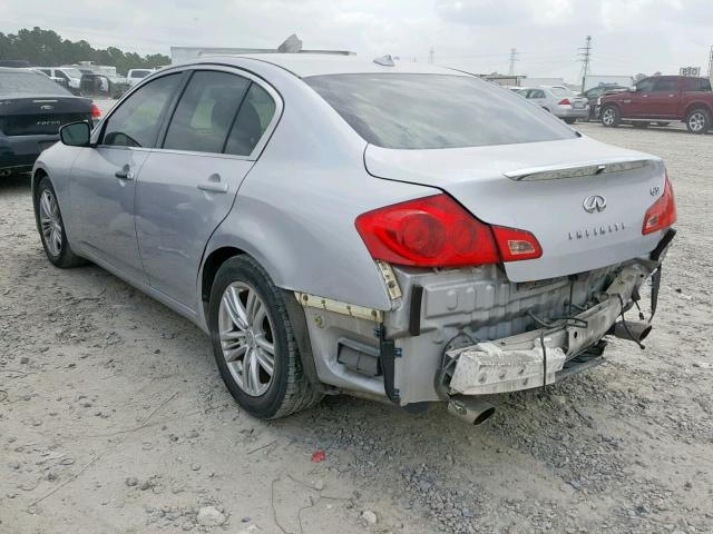 JN1CV6AP8BM302938 - 2011 INFINITI G37 BASE SILVER photo 3